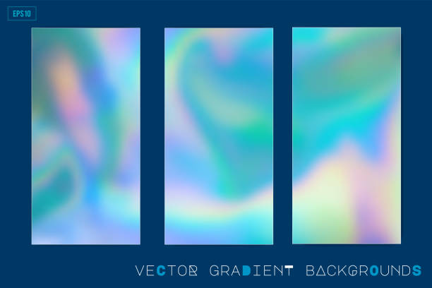 пастельные цветные голографические фоны - holographic foil stock illustrations