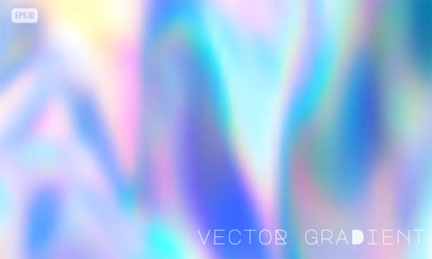 пастельные цветные голографические векторный фон - holographic foil stock illustrations