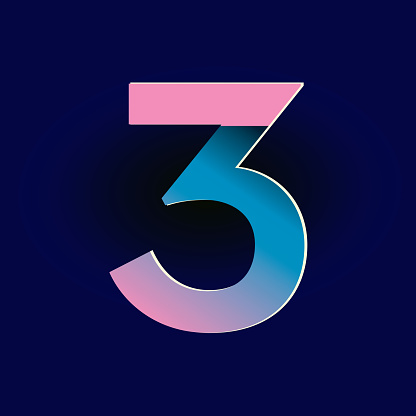 Pastel pink and electric blue gradients Alphabet number digit