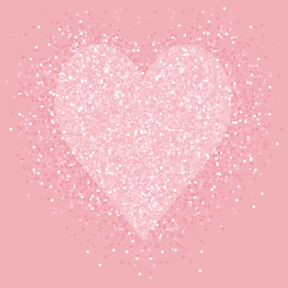White Shimmer Heart on Light Pink Shimmer background //  Light pink heart print // light pink background // art for girls room //PRINT 5x7