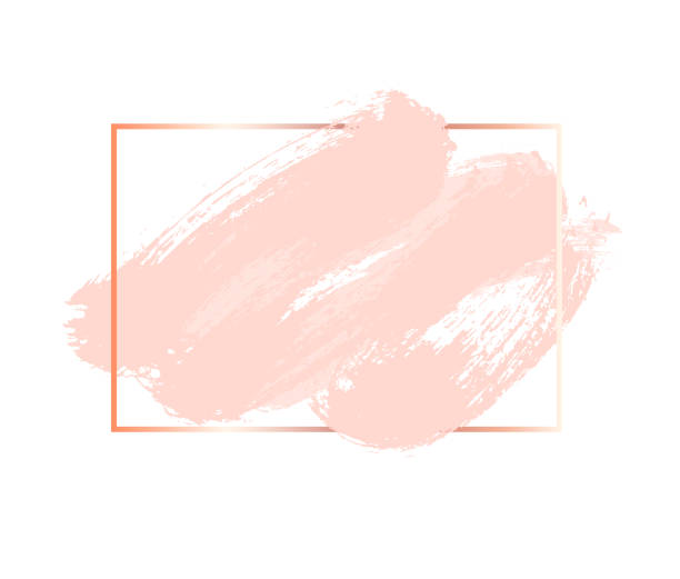 파스텔 장미와 핑크 색상 벡터 브러쉬 선입니다. 사각 프레임 또는 텍스트에 대 한 배경입니다. - 분홍 stock illustrations