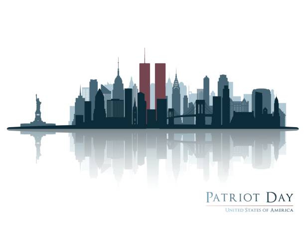Patriot day. New York view before september 11 2001. Patriot day. New York view before september 11 2001. 911 new york stock illustrations