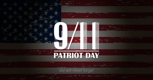 Patriot day of USA banner. Vector background of the American flag Patriot day of USA banner. Vector background of the American flag 911 remembrance stock illustrations