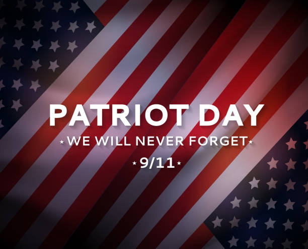 Patriot Day USA 9/11 poster, September 11. We will never forget. Vector Patriot Day USA 9/11 poster, September 11. We will never forget. Vector illustration. EPS10 911 remembrance stock illustrations