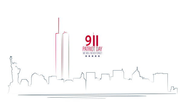 911 USA Patriot Day Vector illustration of Patriot Day 911 anniversary. USA Patriot Day banner. We will never forget. 911 remembrance stock illustrations