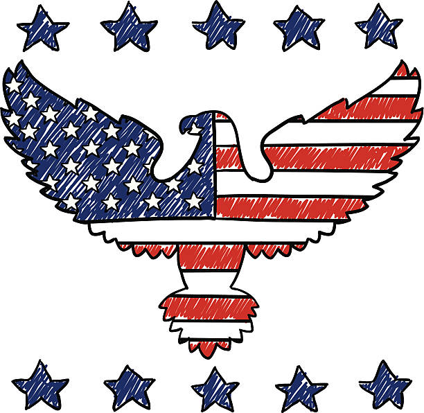 Drawing Of American Eagle American Flag Illustrations, Royalty-Free ...