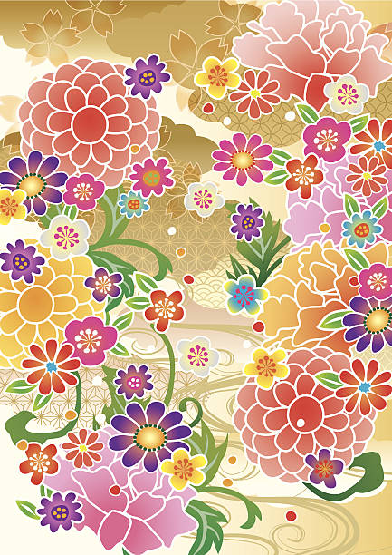 パターンの美しい日本の着物 - 着物点のイラスト素材／クリップアート素材／マンガ素材／アイコン素材