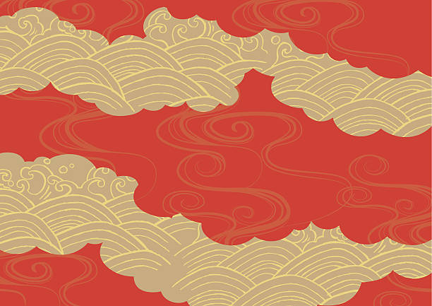 wzór z piękny japoński kimono - new year stock illustrations