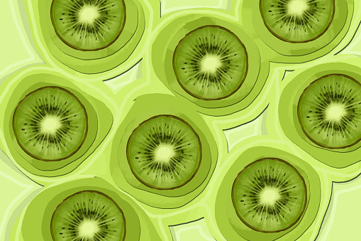 Pattern of citrus kiwi slices