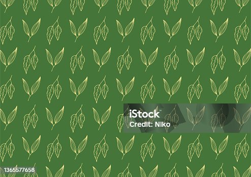 istock Pattern of floral illustration, line-art 1365577658