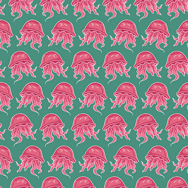 wzór z stylizowane meduzy - medusa stock illustrations