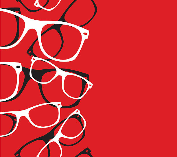 ilustrações de stock, clip art, desenhos animados e ícones de pattern retro hipster sunglasses. vector abstract background - eyeglasses