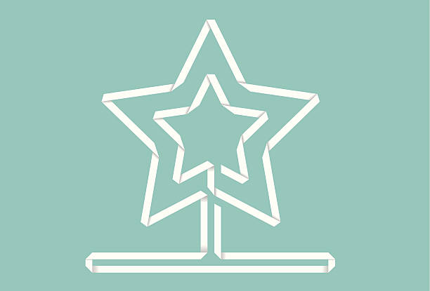 pattern ribbon - star (various color options) vector art illustration