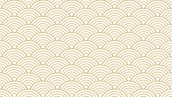 Pattern seamless circle abstract wave background gold luxury color and line. Japanese circle pattern vector.
