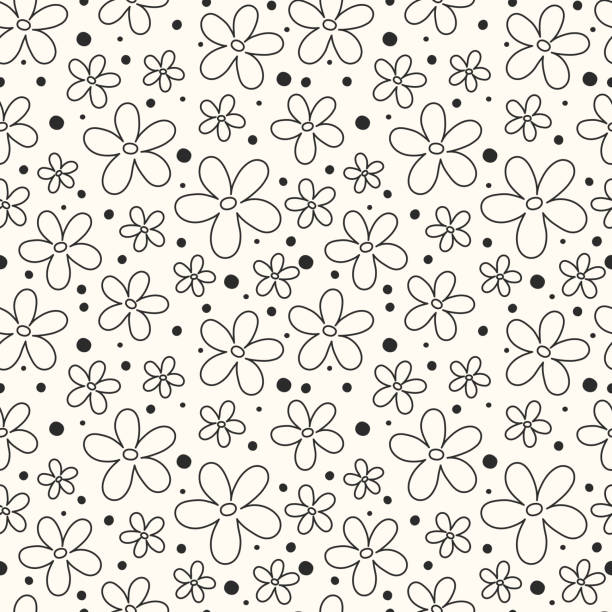 Pattern with hand drawn flowers. Mother’s Day, Women’s Day and Valentine’s Day background. Vector Pattern with hand drawn flowers. Mother’s Day, Women’s Day and Valentine’s Day background. Vector mother patterns stock illustrations