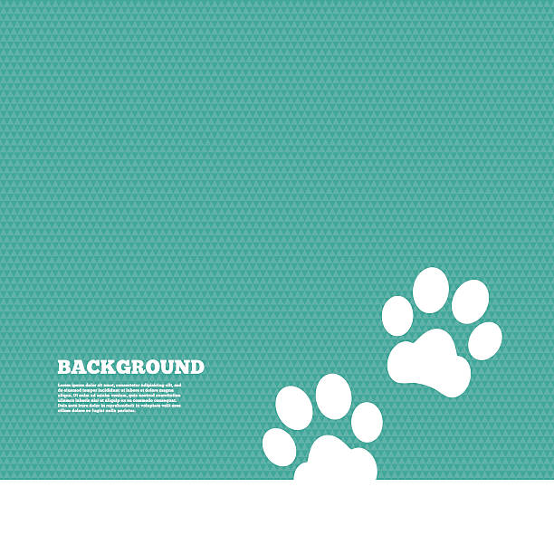 Paw sign icon. Dog pets steps symbol Background with seamless pattern. Paw sign icon. Dog pets steps symbol. Triangles green texture. Vector dog backgrounds stock illustrations