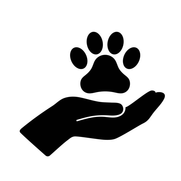Paws illustration icon material / vector Illustrations that can be used in various fields year of the dog stock illustrations