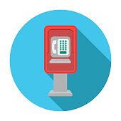Payphone icon in flat style isolated on white background. Park symbol vector illustration.