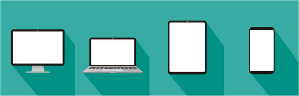 pcラップトップタブレットスマートフォンベクトルイラスト - デスクトップ型パソコン点のイラスト素材／クリップアート素材／マンガ素材／アイコン素材