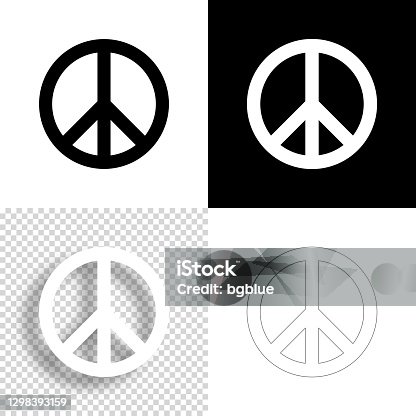 istock Peace. Icon for design. Blank, white and black backgrounds - Line icon 1298393159