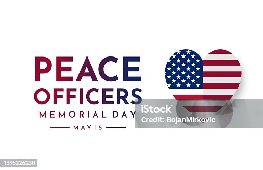 istock Peace Officers Memorial Day card, May 15. Vector 1395226230