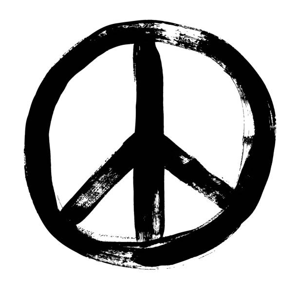 Peace sign grunge doodlie sketch dirty style symbol, brush stroke ink watercolor monochrome for t shirt design print posters Peace sign grunge doodlie sketch dirty style symbol, brush stroke ink watercolor monochrome for t shirt design print posters Hand drawn vector illustration. symbols of peace stock illustrations