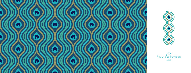 Peacock feather seamless pattern.
