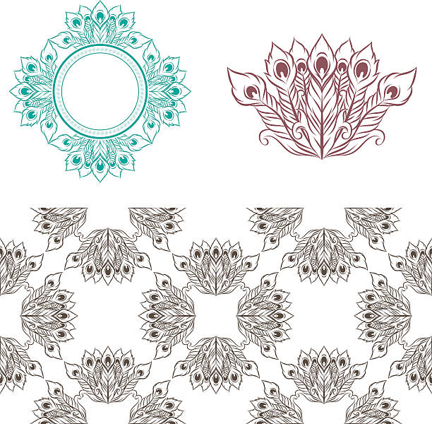 Peacock Pattern vector art illustration