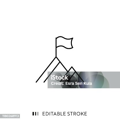 istock Peak Icon with Editable Stroke and Pixel Perfect. 1180268913