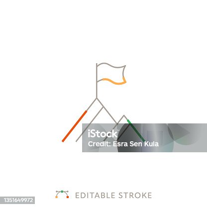 istock Peak Multicolor Line Icon with Editable Stroke 1351649972