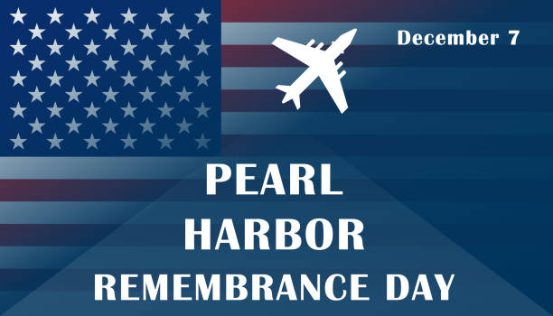 день памяти перл-харбора национальный день памяти 7 декабря. праздничная концепция, шаблон для фона, баннер, открытка, плакат с текстовой на� - pearl harbor stock illustrations