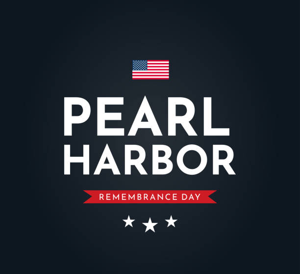 pearl harbor anma günü afişi. vektör - pearl harbor stock illustrations