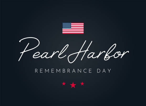 pearl harbor remembrance day poster. vector - pearl harbor stock illustrations