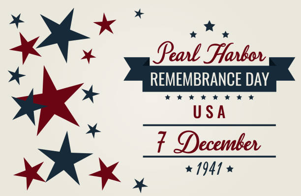 Pearl Harbor Pearl Harbor remembrance day card or background. vector illustration. pearl harbor stock illustrations