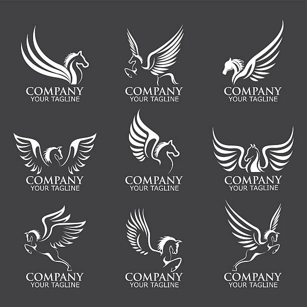 Pegasus logos Pegasus vector logos pegasus stock illustrations