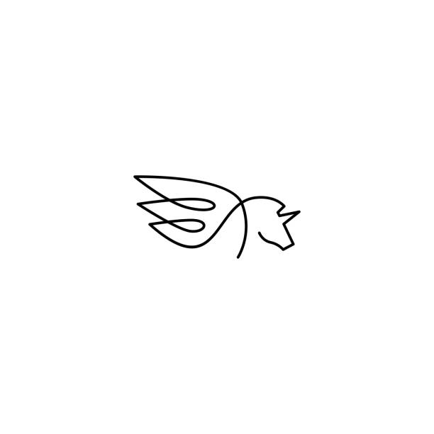 pegasus unicorn horse wing vector icon illustration  pegasus stock illustrations