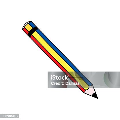 istock Pencil flat icon on white background vector illustration 1389841112
