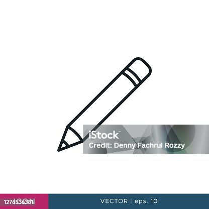 istock Pencil icon vector illustration design template. Editable stroke. 1276536381