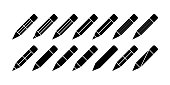 Vector set of pencil icons. edit icons vector. Draw icons vector