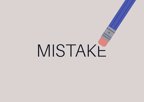 A pencil rubber erasing a mistake, a troubleshooting concept