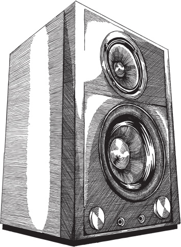 A Pencil Sketch Of Speakers On A White Background Stock Illustration
