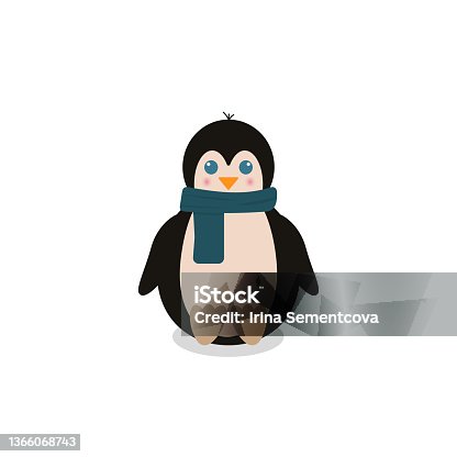istock penguin Cartoon Vector Illustration.Baby penguin icon.Cute little penguin. funny 1366068743