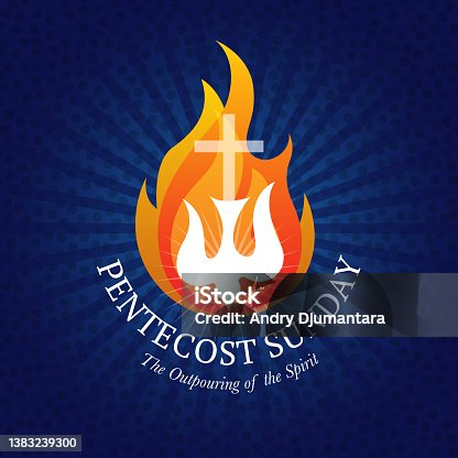 istock Pentecost sunday with Holy Spirit in flame 1383239300