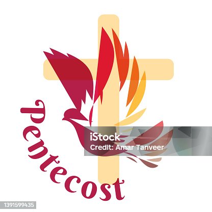 istock Pentecost Whit Sunday celebration illustration poster vector banner 1391599435