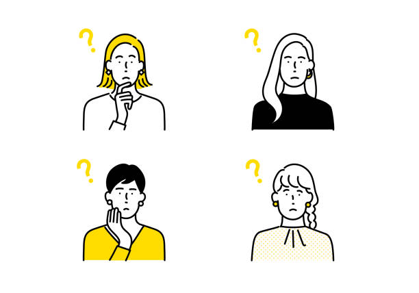 people avatar icon set  questioning face stock illustrations