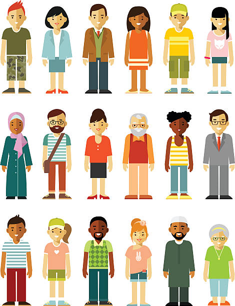 people characters standing together set - 同性情侶 插圖 幅插畫檔、美工圖案、卡通及圖標