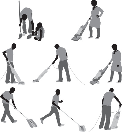 People cleaning the floor