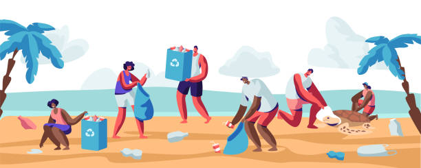 Best Beach Clean Up Illustrations, Royalty-Free Vector ...