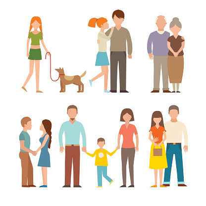 Les Gens Heureux Couple De Dessin Anim Vector Style De Les Gens Heureux Couple De Dessin Anim Vector Style De