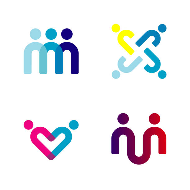 wektor projektu ikony osób - logo stock illustrations
